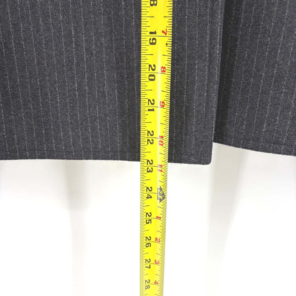 Jones New York Petite Wool Blazer Charcoal Gray Pinstripe Single Button 8P - Picture 7 of 9